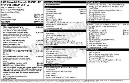 2025 Chevrolet Silverado 2500 LTZ