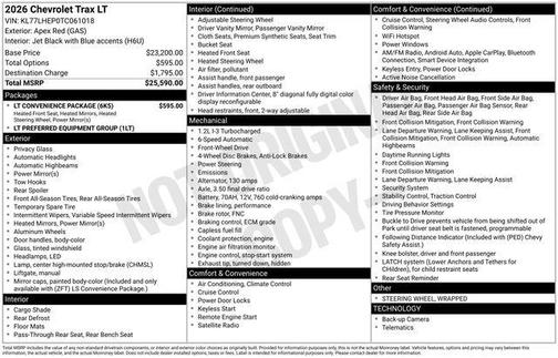 Apex Red 2026 Chevrolet Trax LT