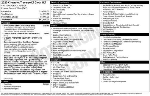 2020 Chevrolet Traverse LT Cloth