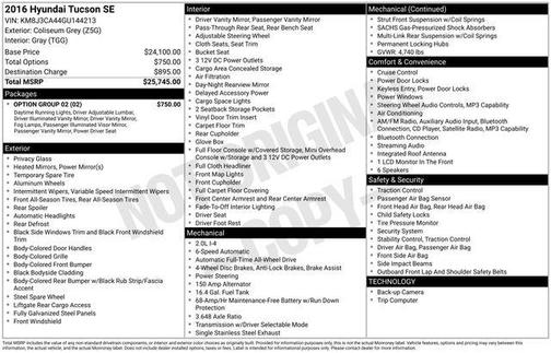 2016 Hyundai TUCSON SE