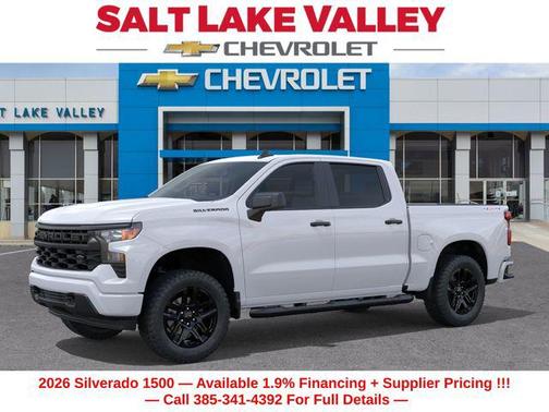 Summit White 2026 Chevrolet Silverado 1500 Custom