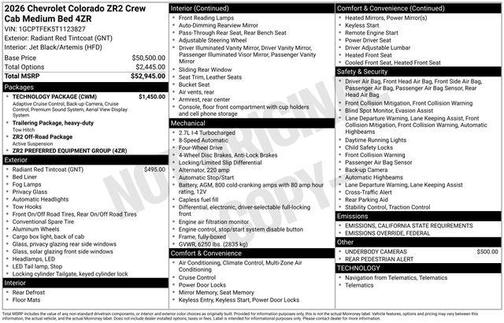 2026 Chevrolet Colorado ZR2