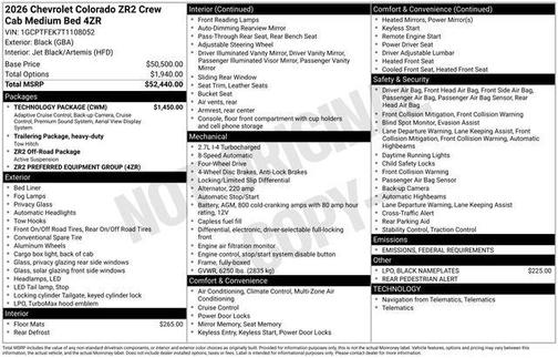 2026 Chevrolet Colorado ZR2