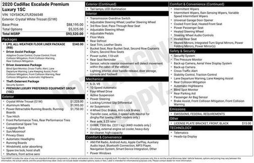 2020 Cadillac Escalade Premium Luxury