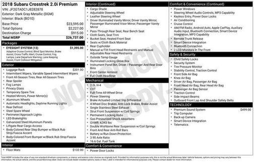 2018 Subaru Crosstrek 2.0i Premium