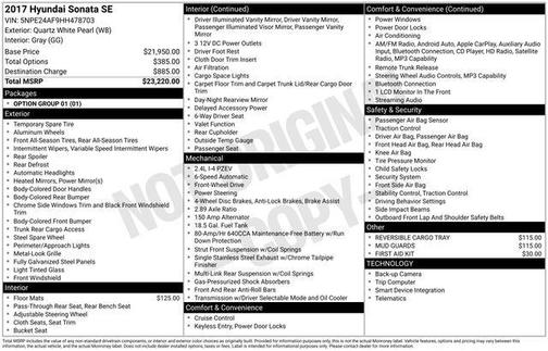 2017 Hyundai SONATA SE