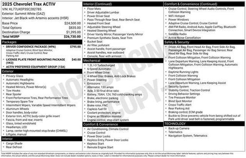 Summit White 2025 Chevrolet Trax FWD ACTIV