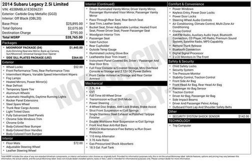 2014 Subaru Legacy Limited