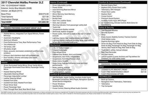 2017 Chevrolet Malibu Premier