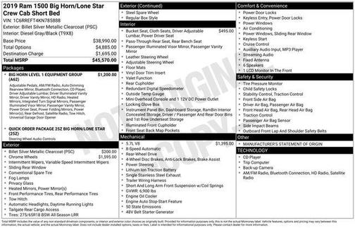2019 RAM 1500 Big Horn