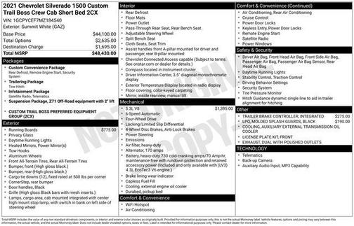 2021 Chevrolet Silverado 1500 Custom Trail Boss
