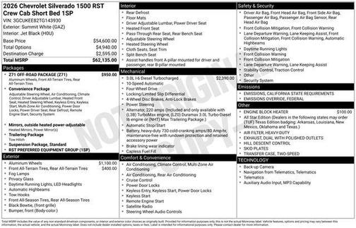 2026 Chevrolet Silverado 1500 RST