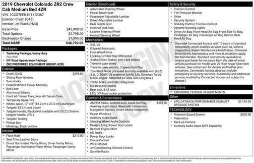 2019 Chevrolet Colorado ZR2