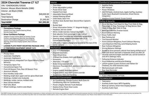 Mosaic Black Metallic 2024 Chevrolet Traverse LT