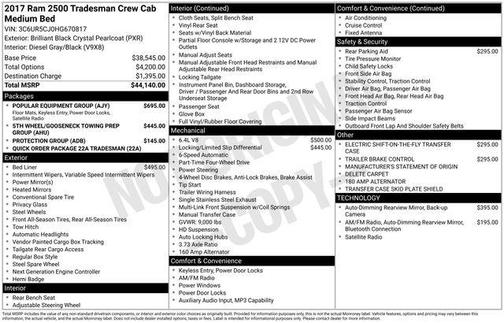 2017 RAM 2500 Tradesman Crew Cab 4x4 6'4' Box