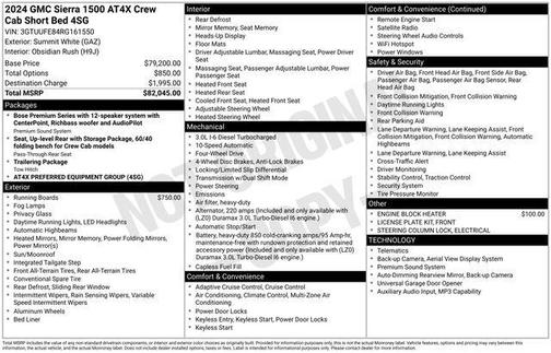 Summit White 2024 GMC Sierra 1500 AT4X