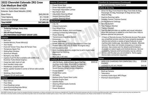 2022 Chevrolet Colorado ZR2