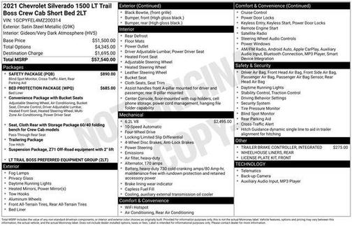 2021 Chevrolet Silverado 1500 LT Trail Boss
