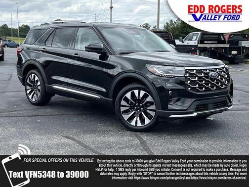 Agate Black Metallic 2026 Ford Explorer Platinum