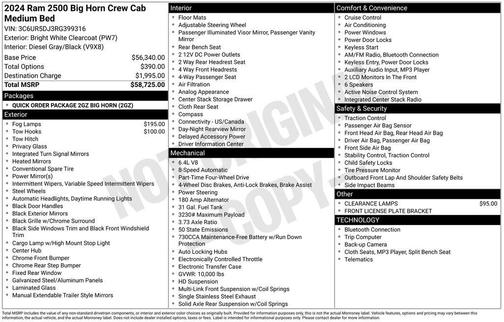2024 RAM 2500 Big Horn Crew Cab 4x4 6'4' Box