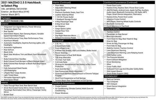 2021 Mazda Mazda3 FWD w/Select Package