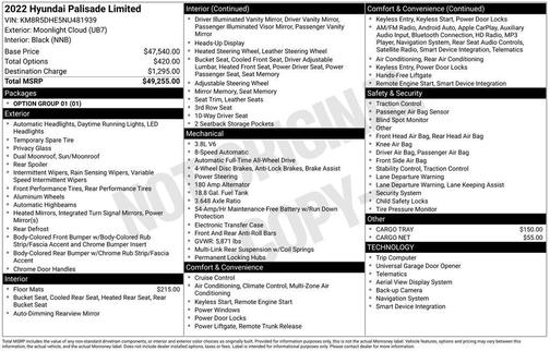 2022 Hyundai PALISADE Limited