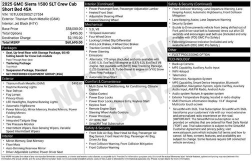 Titanium Rush Metallic 2025 GMC Sierra 1500 SLT