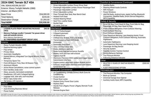 Ebony Twilight Metallic 2024 GMC Terrain SLT