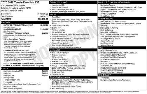 2026 GMC Terrain AWD Elevation