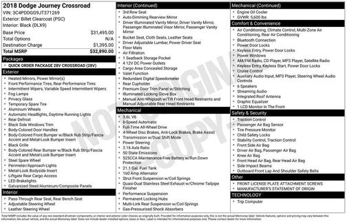 Billet Clearcoat 2018 Dodge Journey Crossroad