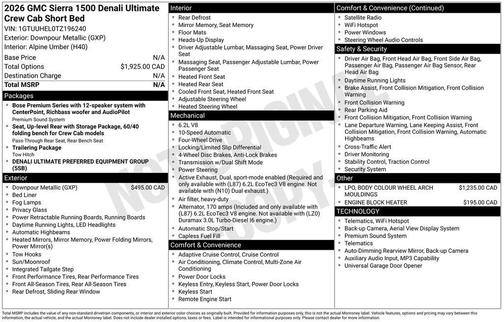 Downpour Metallic 2026 GMC Sierra 1500 Denali Ultimate