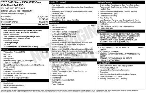 2026 GMC Sierra 1500 AT4X