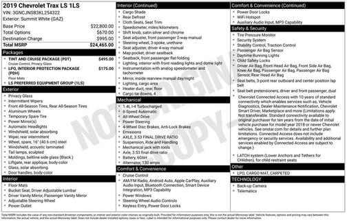 Summit White 2019 Chevrolet Trax LS