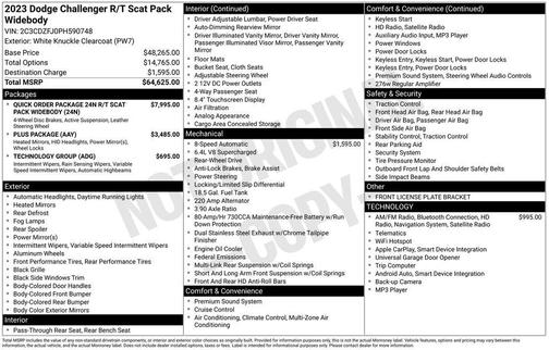 2023 Dodge Challenger R/T Scat Pack Widebody