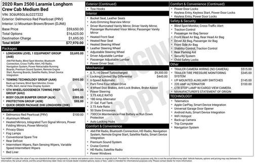2020 RAM 2500 Longhorn