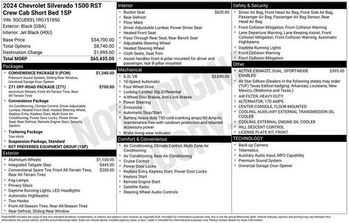 Black 2024 Chevrolet Silverado 1500 RST