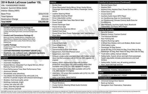 2014 Buick LaCrosse Leather