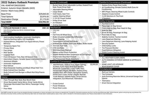 2022 Subaru Outback Premium