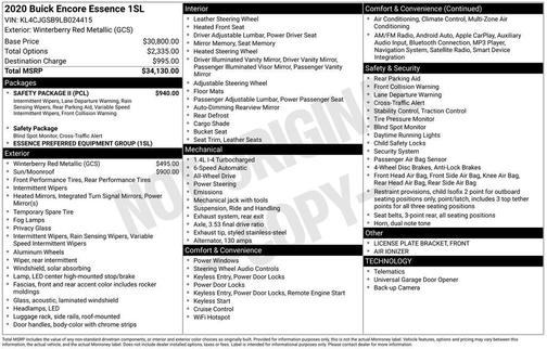 2020 Buick Encore Essence