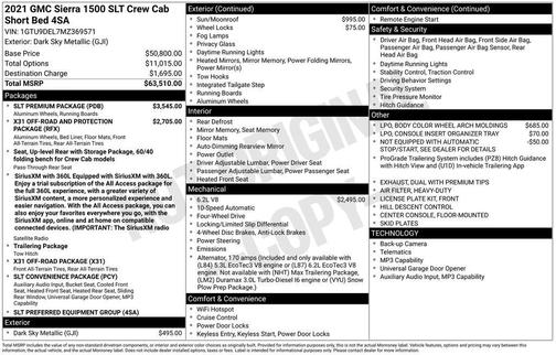 Dark Sky Metallic 2021 GMC Sierra 1500 SLT