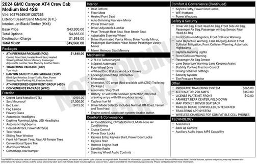 Desert Sand Metallic 2024 GMC Canyon AT4