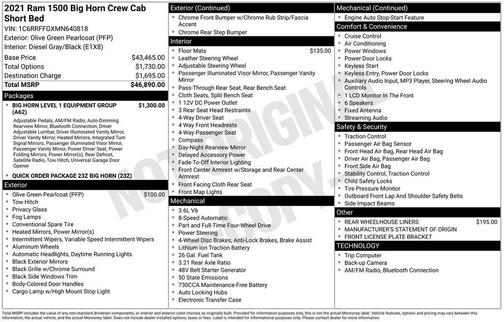 2021 RAM 1500 Big Horn/Lone Star