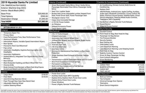 2019 Hyundai SANTA FE Limited 2.0T