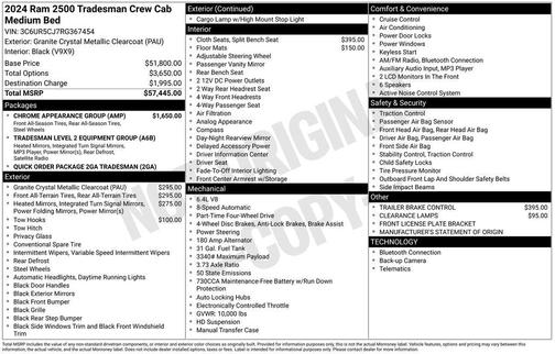 2024 RAM 2500 Tradesman Crew Cab 4x4 6'4' Box