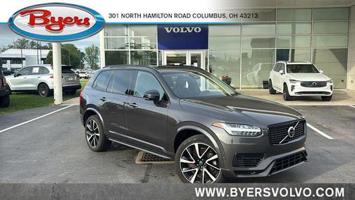 Platinum Gray Metallic 2023 Volvo XC90 Recharge Plug-In Hybrid T8 Plus Dark Theme 7 Passenger