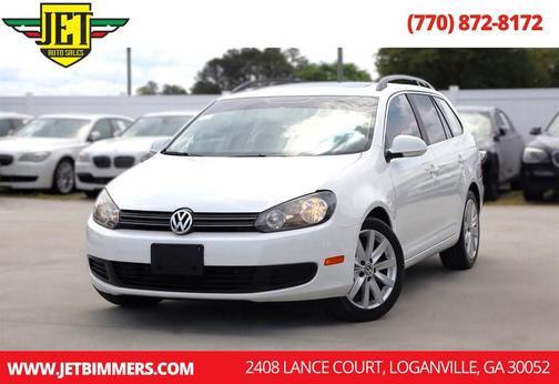 White 2014 Volkswagen Jetta SportWagen DSG TDI w/Sunroof & Nav