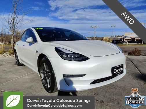Pearl White Multi-Coat 2020 Tesla Model 3 Long Range