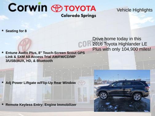 2016 Toyota Highlander LE Plus