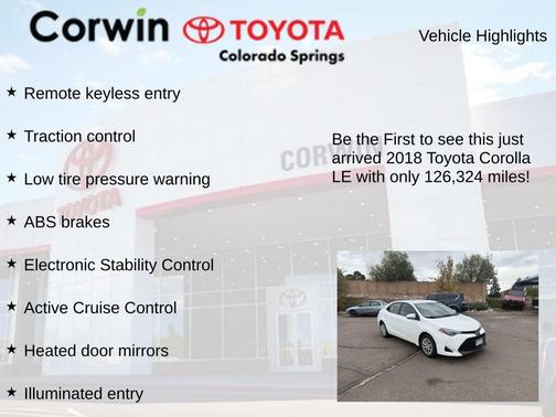 2018 Toyota Corolla LE