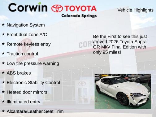 2026 Toyota GR Supra MkV Final Edition